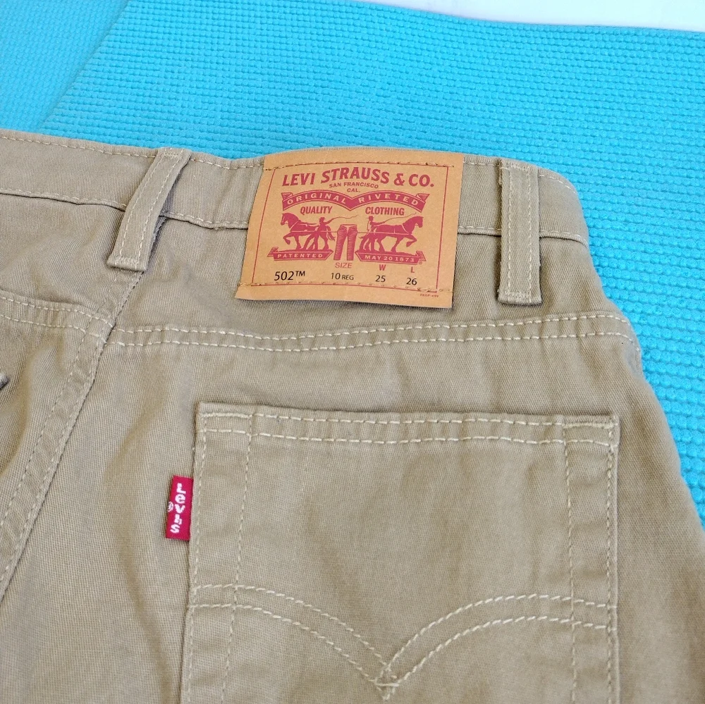 Levi's 502 Boys Classic Straight Pants Adjustable Waist 10 Reg